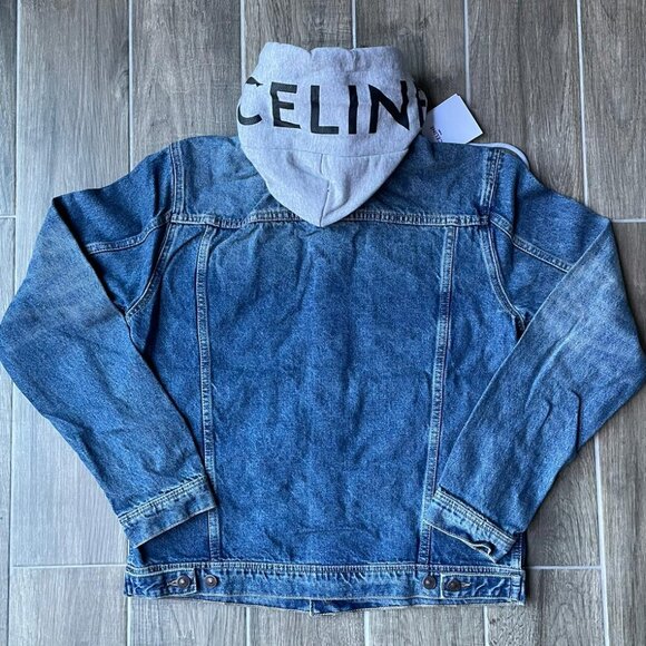 Medium Celine Men's Trucker Jacket Hood Wash Denim - Picture 2 of 8